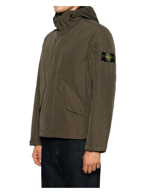 hooded logo-patch jacket Stone Island | L2S15 4100010 S0A26V0078 COAL GREY